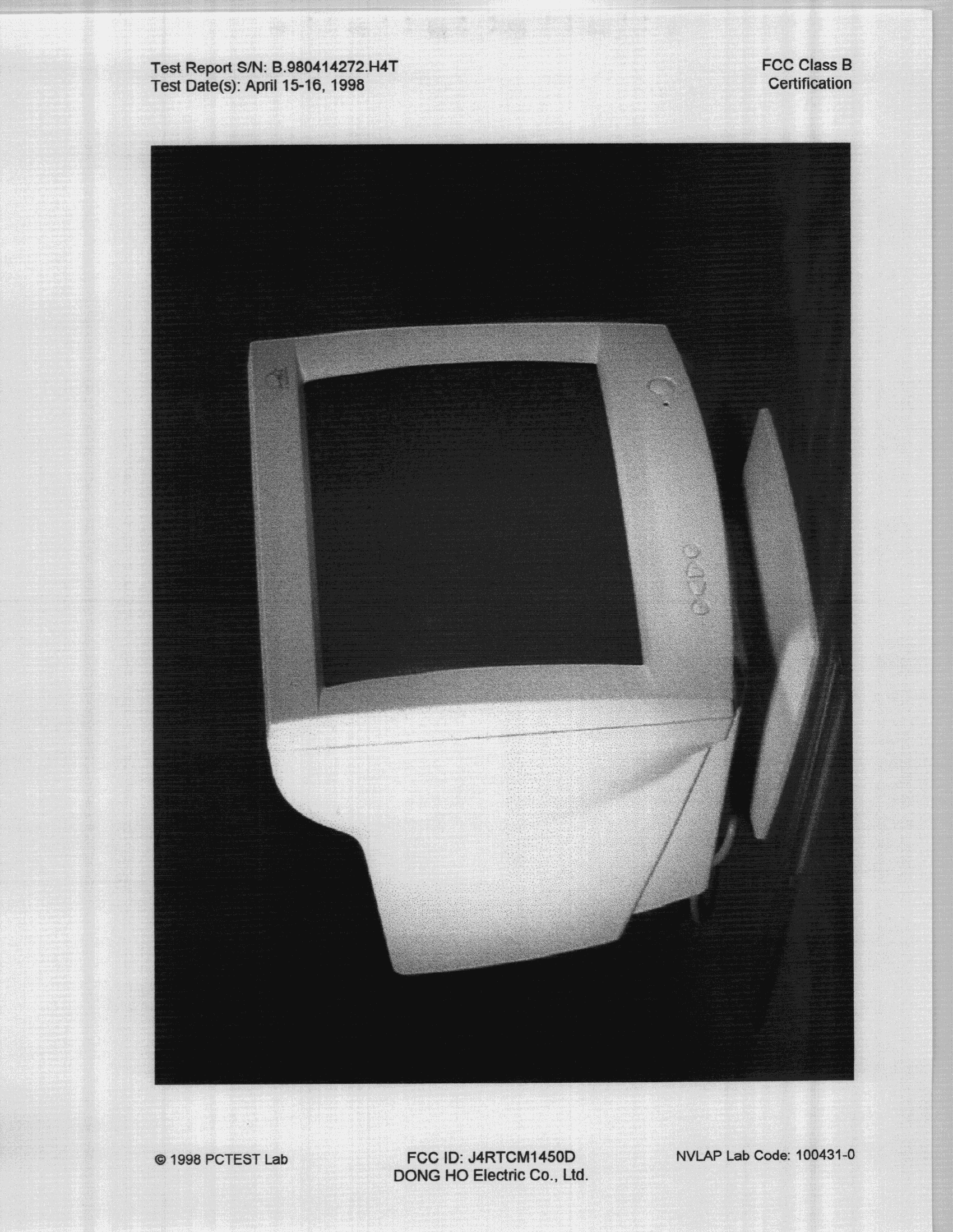 JBP - Part 15 Class B Computing Device Peripheral - FCC ID J4RTCM1450D - Dong Ho Electric Co Ltd (4)