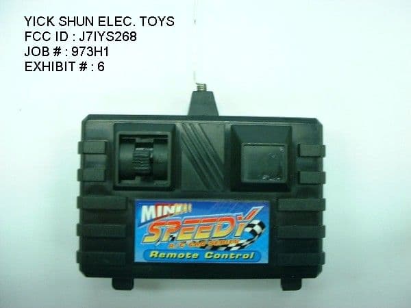 27MHz Remote Control Toy Transmitter - FCC ID J7IYS268 - Yick Shun Electronic Toys Manufactory Ltd