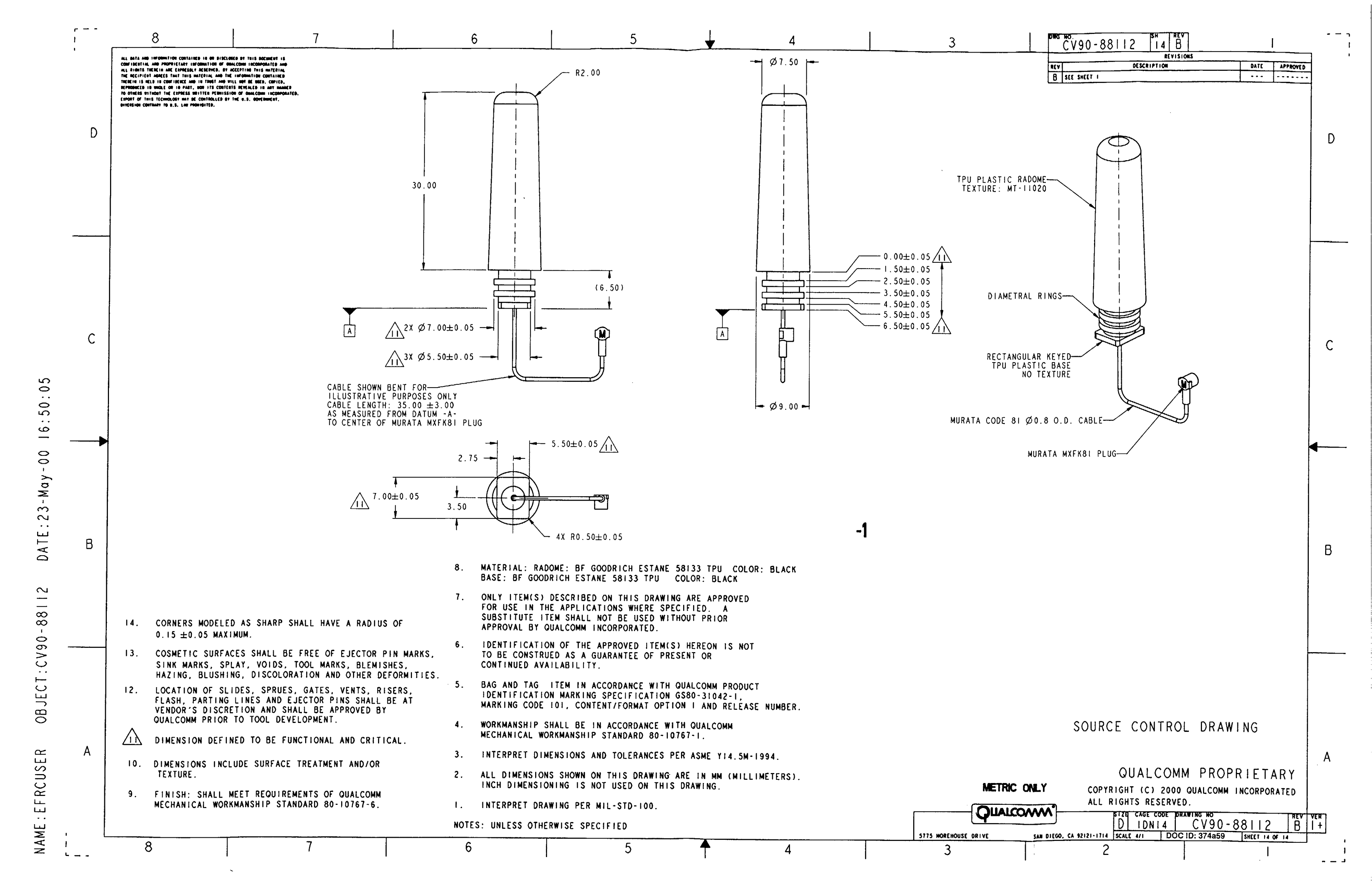 QSec 800 Dual Mode Secure Cellular Phone - FCC ID J9CQSEC800 - Qualcomm Technologies, Inc.