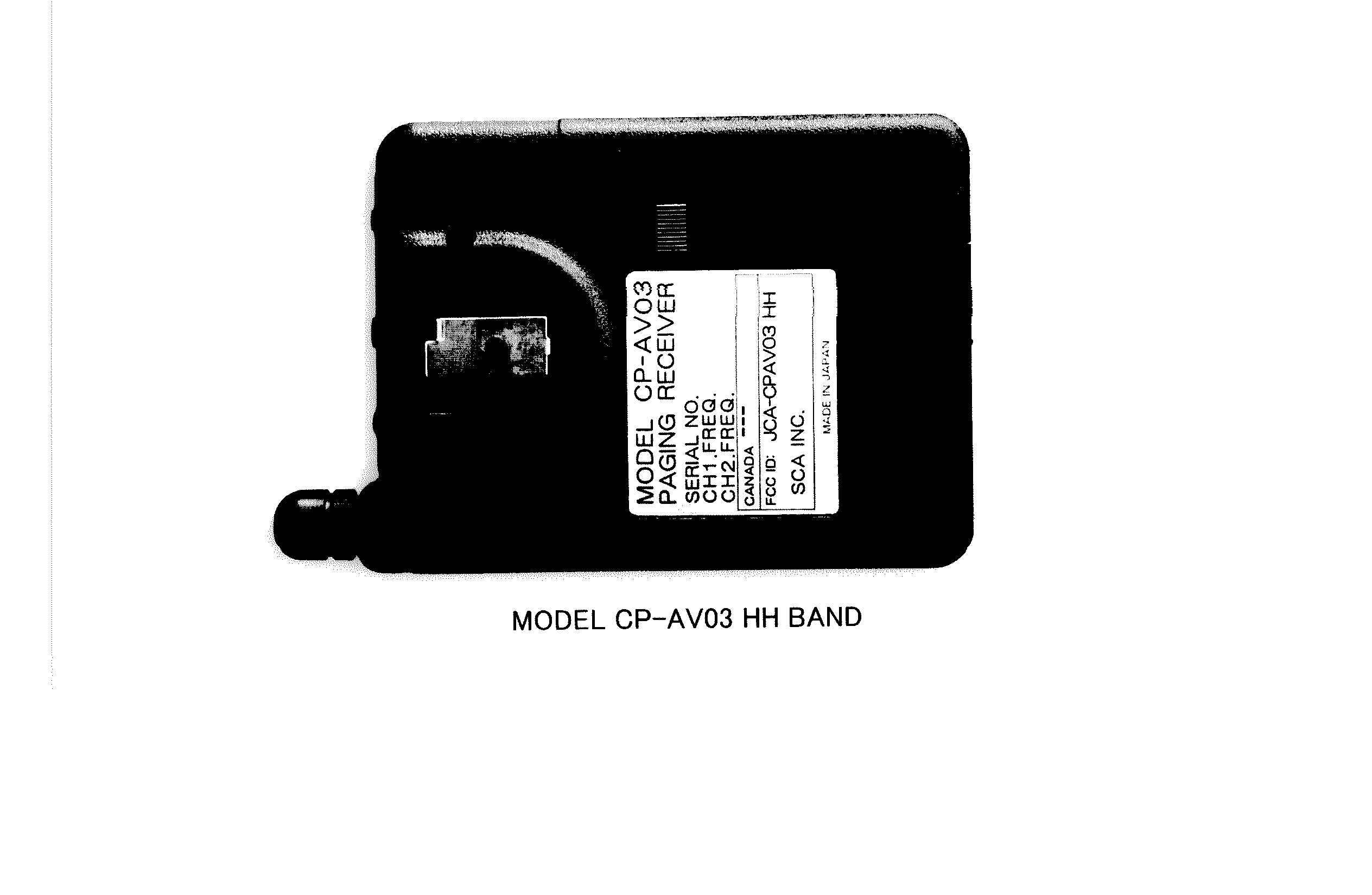 Lowband Paging Monitor Receiver - FCC ID JCA-CPAV03HH - SCA Inc. (2)