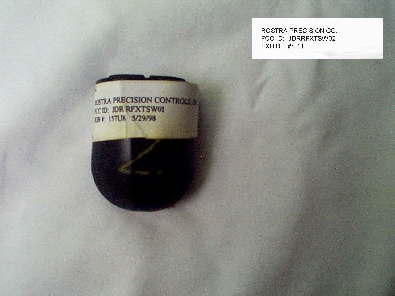 Cruise Control Transmitter - FCC ID JDRRFXTSW02 - Rostra Precision Controls Inc