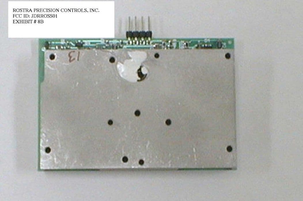 Vehicle Obstacle Sensing system - FCC ID JDRROSS01 - Rostra Precision Controls Inc