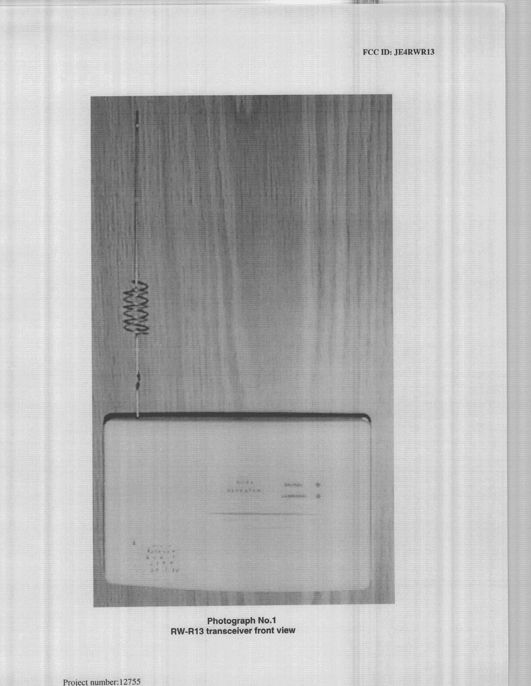 DSR - Part 15 Remote Control/Security Device Transceiver - FCC ID JE4RWR13 - Risco Ltd.