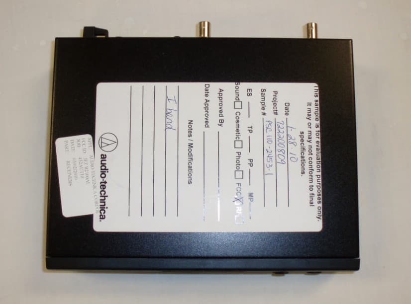 WIRELESS MIC RECEIVER - FCC ID JFZR2100AI - Audio-Technica Corporation
