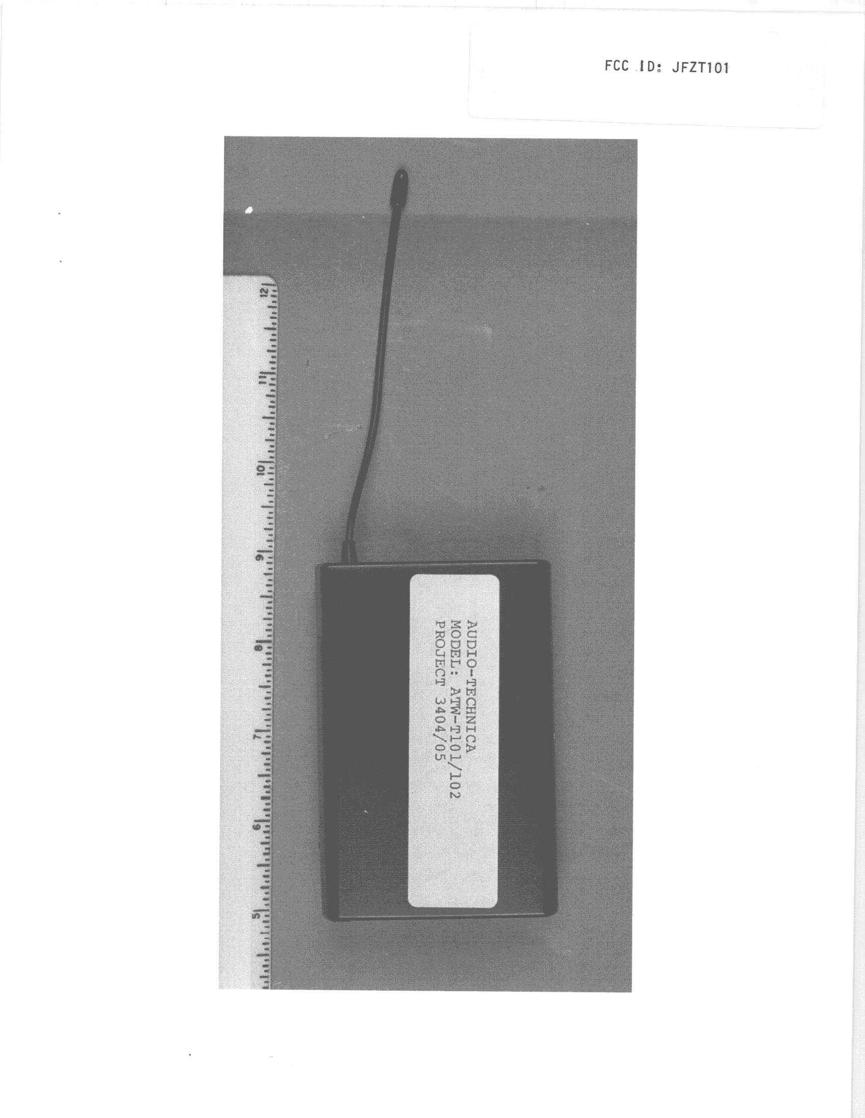 TBF - Licensed Broadcast Transmitter Held to Face - FCC ID JFZT101 - Audio-Technica Corporation (2)