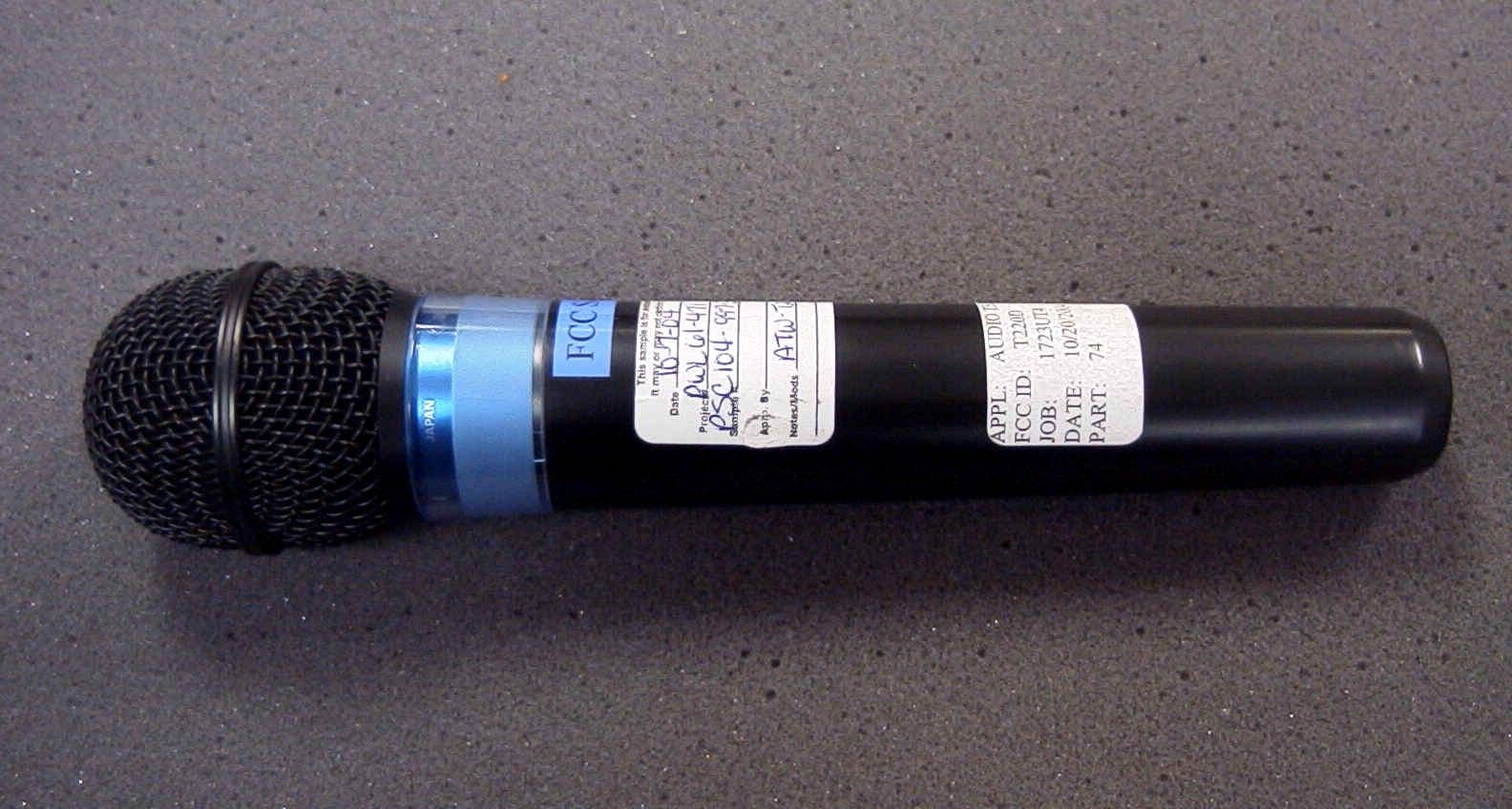 Handheld Wireless Microphone - FCC ID JFZT220D - Audio-Technica Corporation