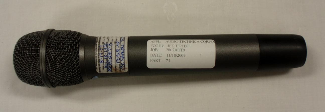 HANDHELD WIRELESS MICROPHONE - FCC ID JFZT371BC - Audio-Technica Corporation (2)