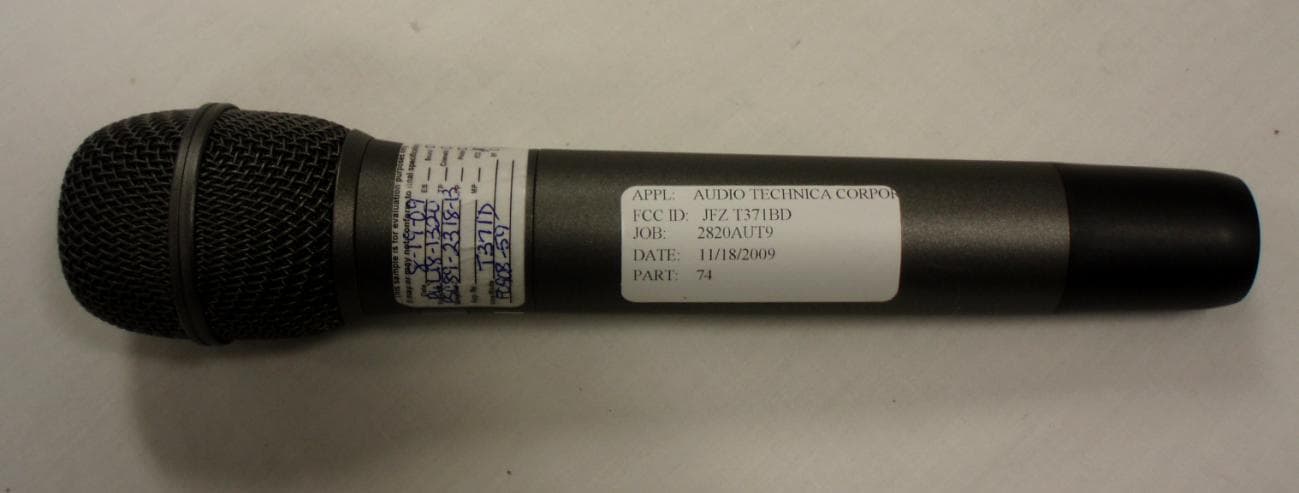 HANDHELD WIRELESS MICROPHONE - FCC ID JFZT371BD - Audio-Technica Corporation (1)