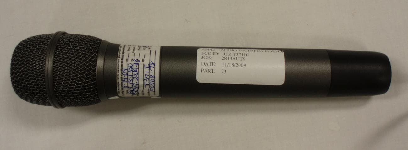 HANDHELD WIRELESS MICROPHONE - FCC ID JFZT371BI - Audio-Technica Corporation (2)