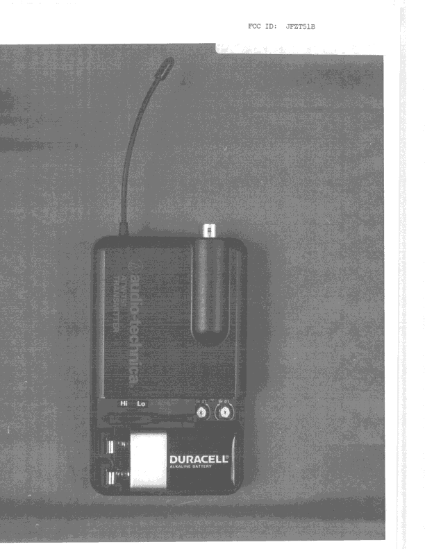 TNT - Licensed Non-Broadcast Transmitter Worn on Body - FCC ID JFZT51B - Audio-Technica Corporation (1)