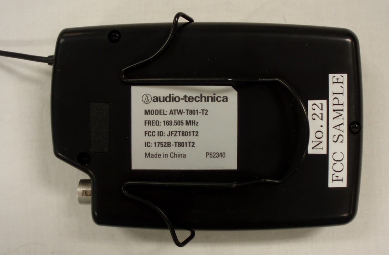 BODY PACK WIRELESS MICROPHONE - FCC ID JFZT801T2 - Audio-Technica Corporation (2)