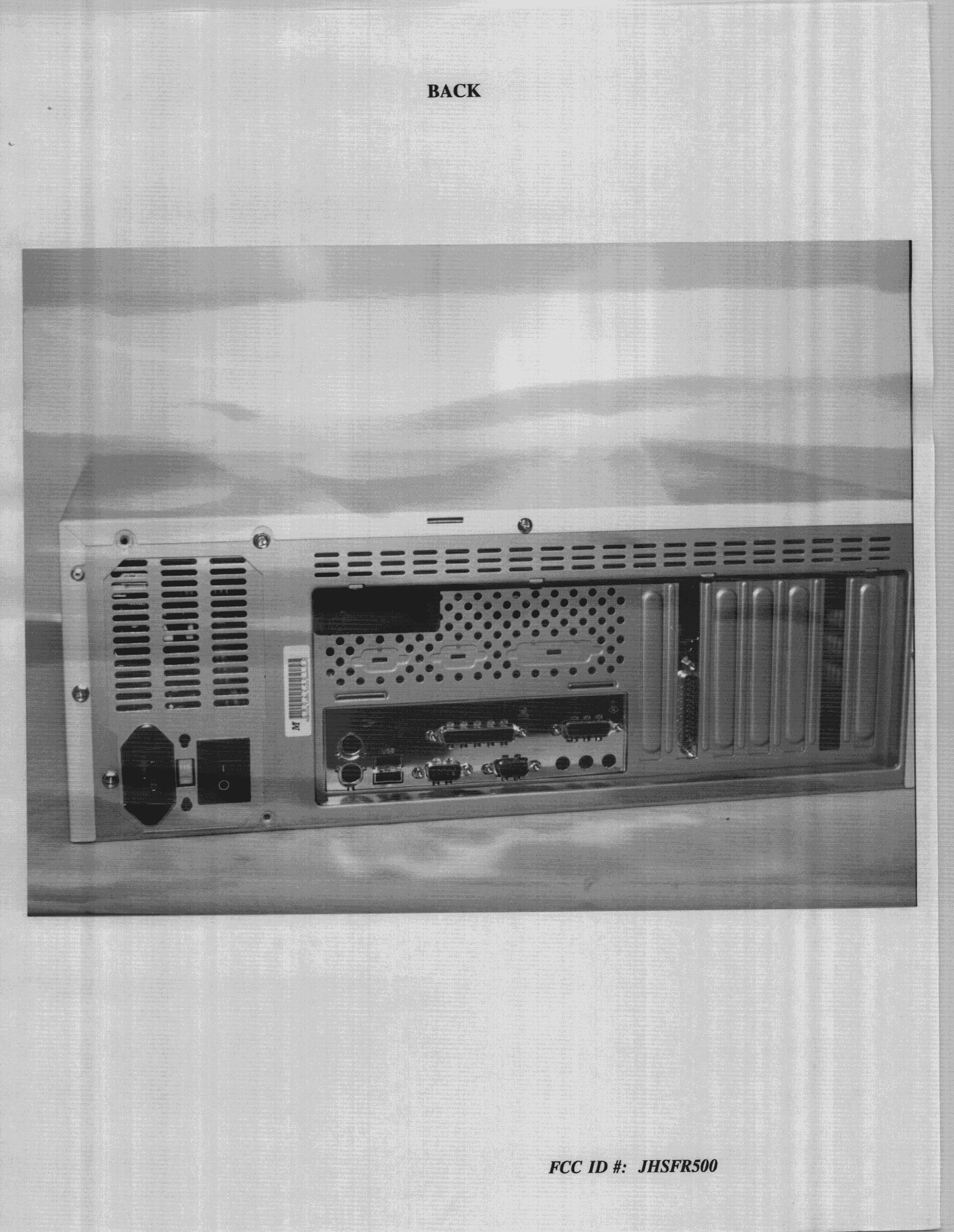 JBC - Part 15 Class B Computing Device/Personal Computer - FCC ID JHSFR500 - BCM Advanced Research Inc