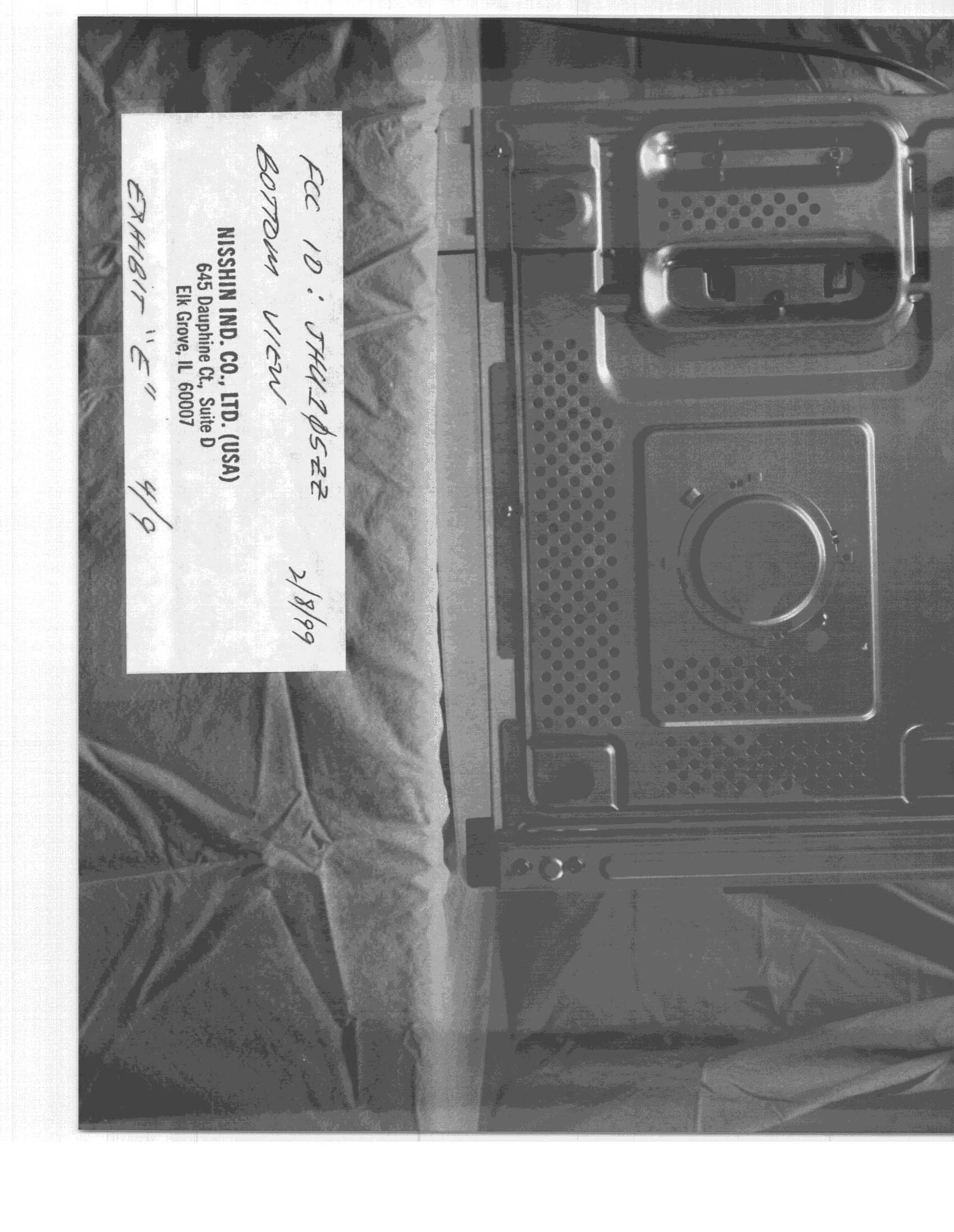Microwave Oven - FCC ID JHU105ZZ - Nisshin Industry Co Ltd