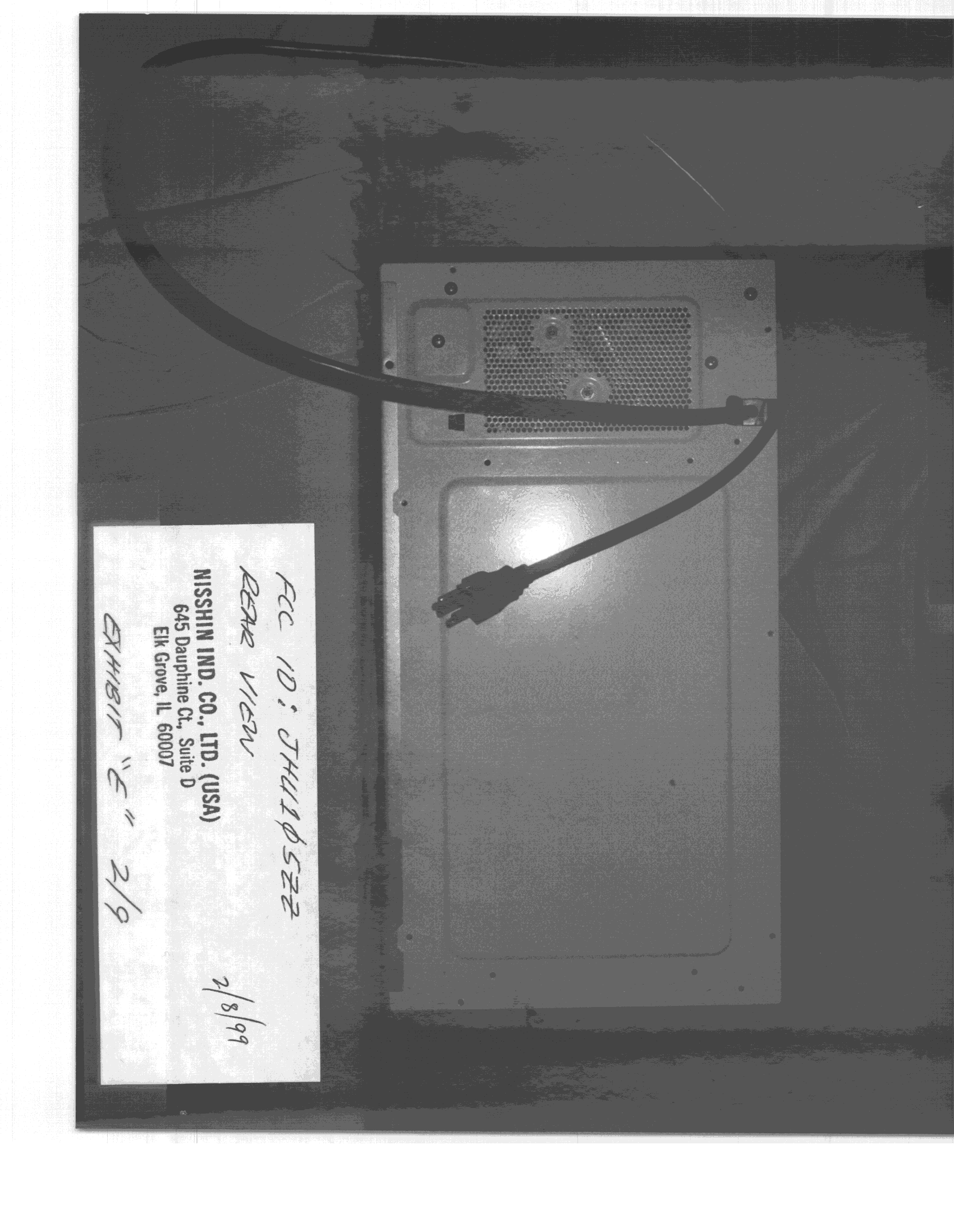 Microwave Oven - FCC ID JHU105ZZ - Nisshin Industry Co Ltd (5)