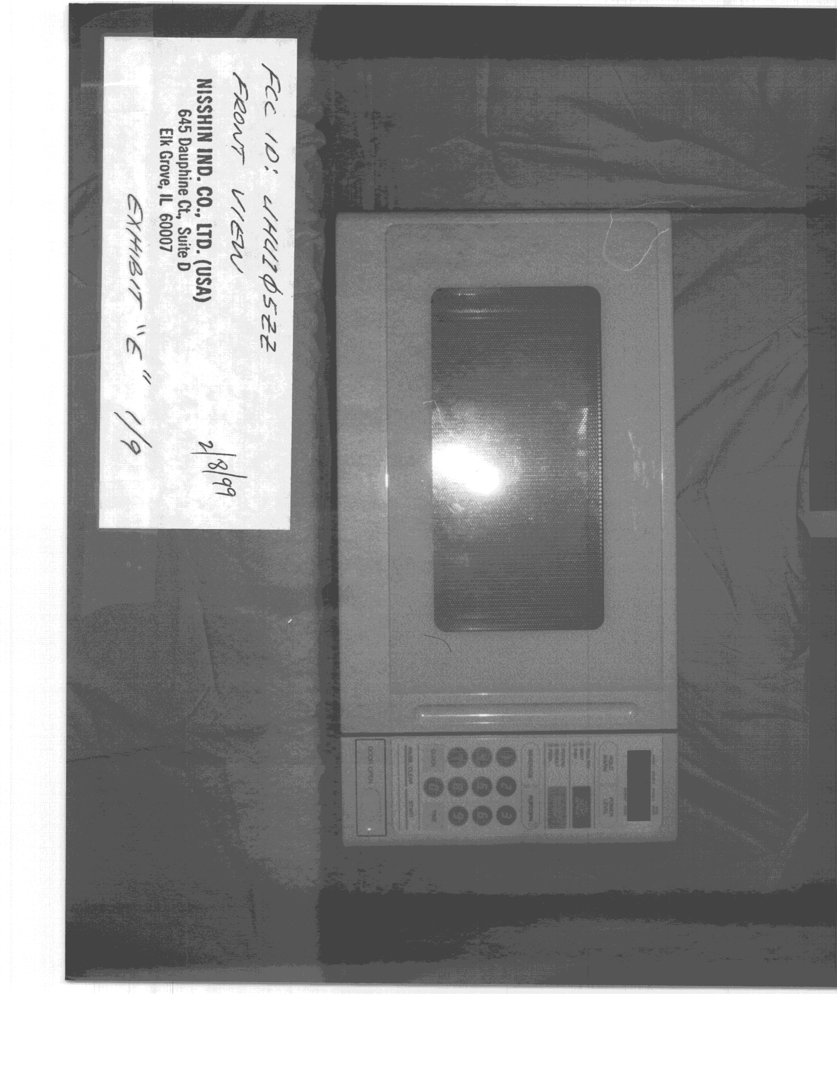 Microwave Oven - FCC ID JHU105ZZ - Nisshin Industry Co Ltd (2)