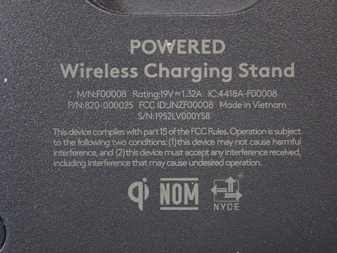 Powered Wireless Charging Stand - FCC ID JNZF00008 - Logitech Far East Ltd (2)