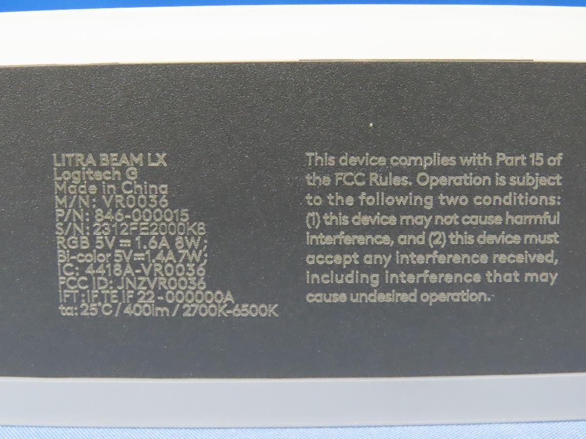 Luminaire - FCC ID JNZVR0036 - Logitech Far East Ltd (2)