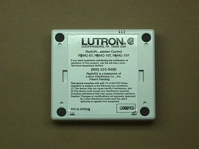 RadioRA Wireless Master Controls - FCC ID JPZ0013 - Lutron Electronics Company Inc