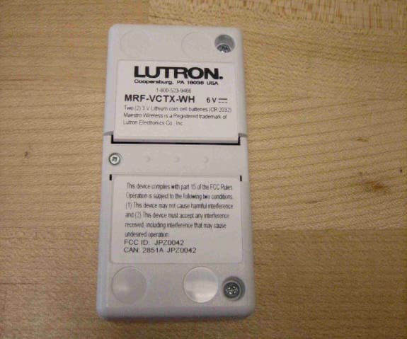Radio Frequency Wireless Transmitter - FCC ID JPZ0042 - Lutron Electronics Company Inc