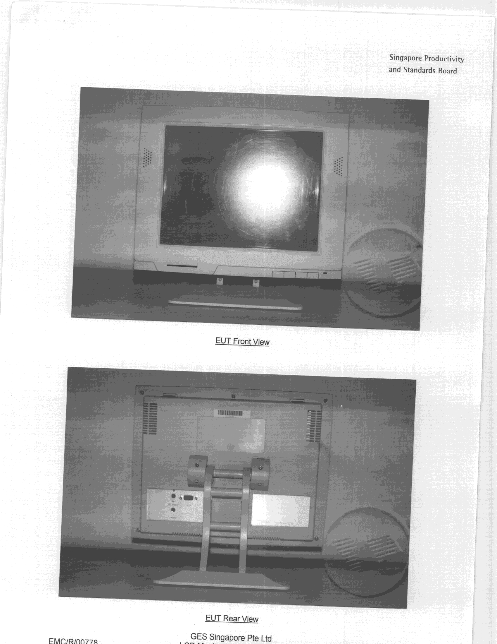 JBP - Part 15 Class B Computing Device Peripheral - FCC ID JUK0398GES612 - GES Singapore Pte Ltd