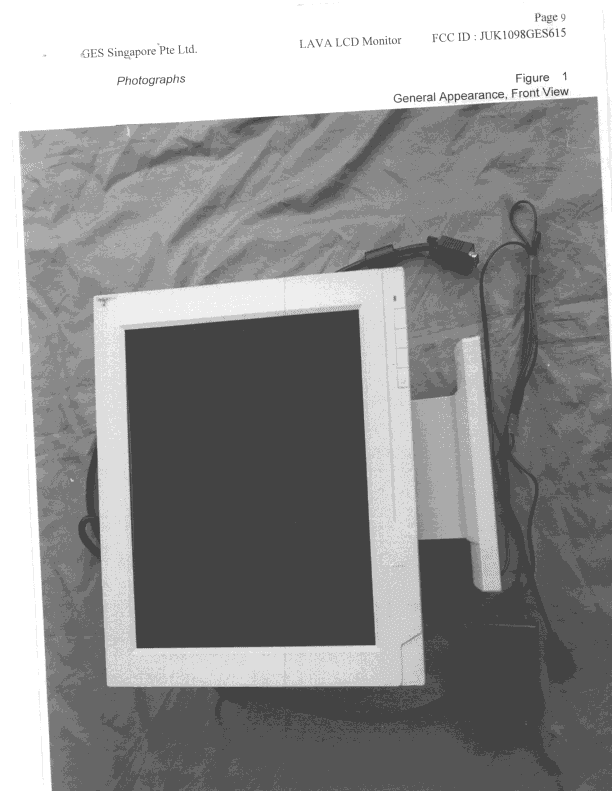 Color Monitor, 15" LCD Flat Panel 1024 X 768 - FCC ID JUK1098GES615 - GES Singapore Pte Ltd (5)