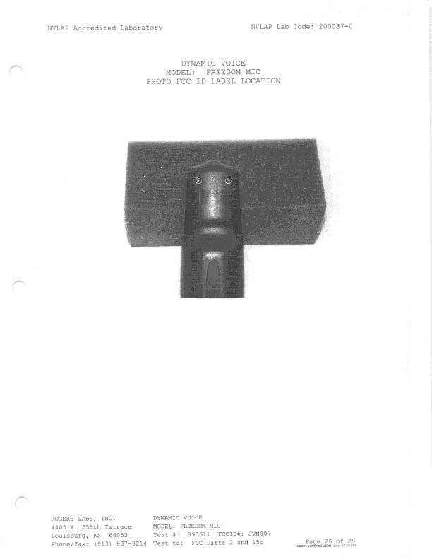 DXT - Part 15 Low Power Transceiver, Rx Verified - FCC ID JVN007 - Dynamic Voice LLC (2)