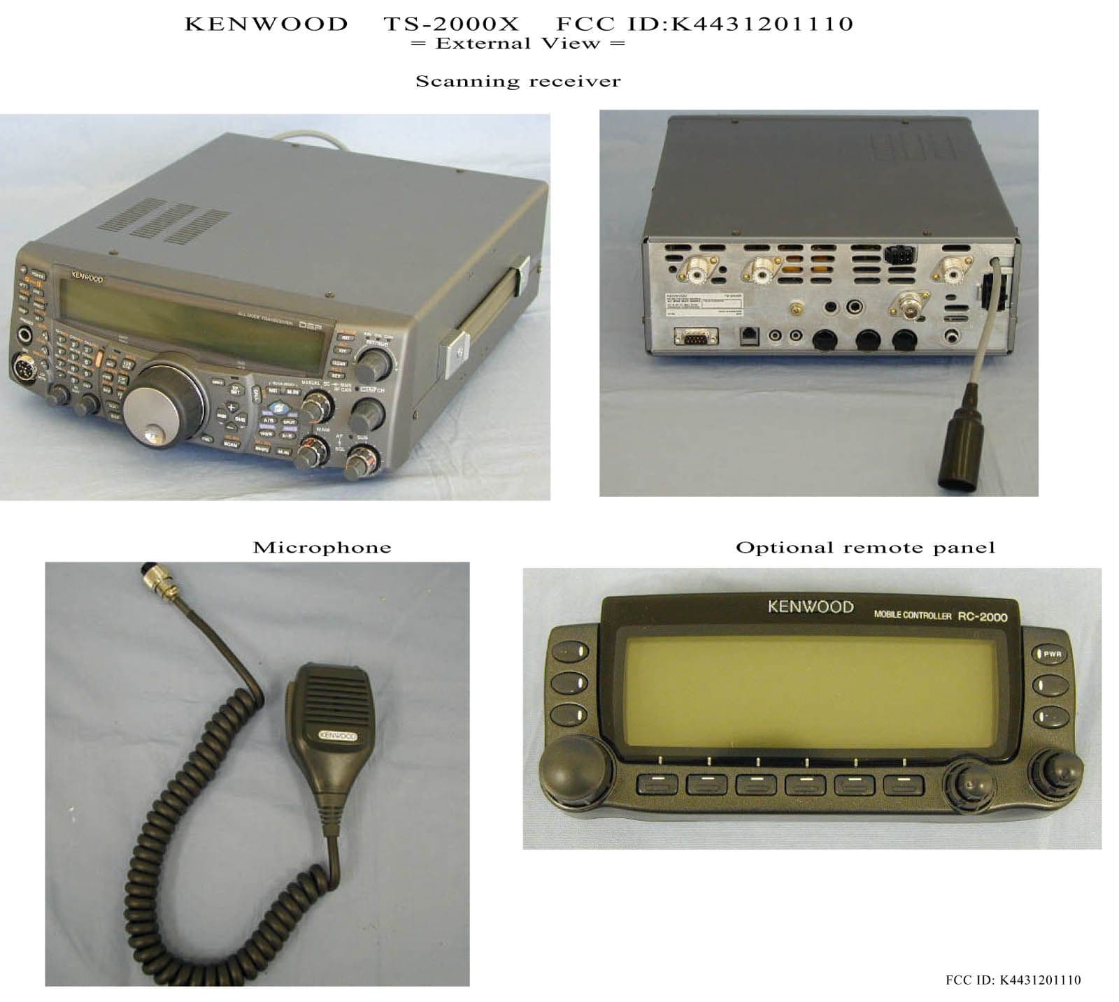 HF/VHF/UHF Transceiver - computer interface - FCC ID K4431201110 - JVC KENWOOD Corporation
