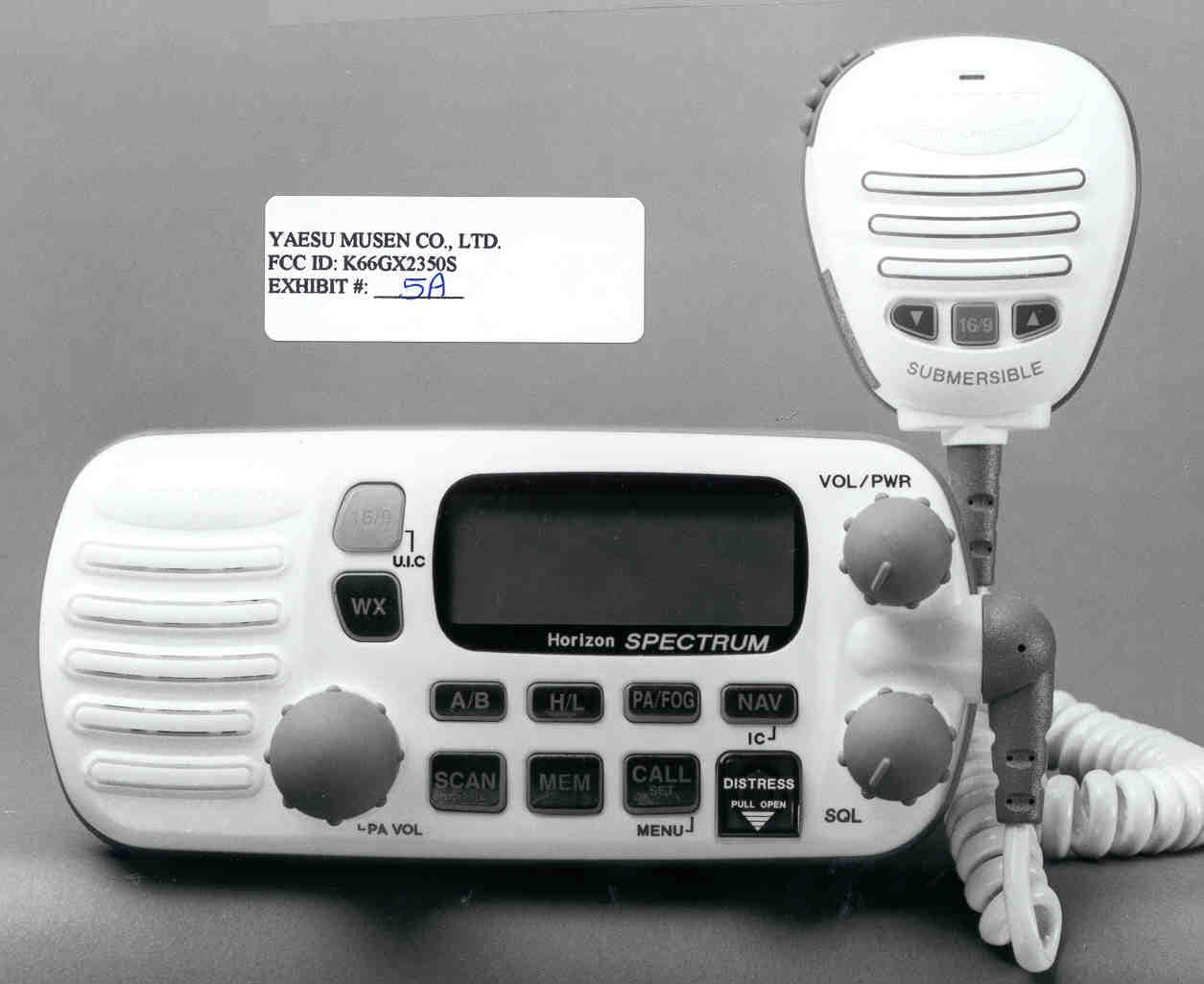 VHF Marine Transmitter - FCC ID K66GX2350S - Yaesu Musen Co., Ltd.