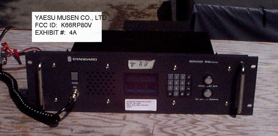 TNB - Licensed Non-Broadcast Station Transmitter - FCC ID K66RP80V - Yaesu Musen Co., Ltd.