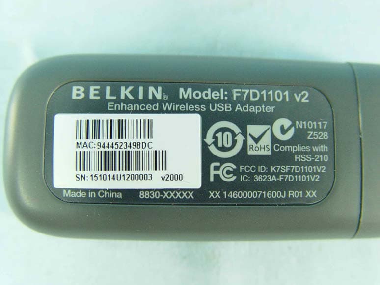 Basic Wireless USB Adapter - FCC ID K7SF7D1101V2 - Belkin International, Inc. (1)