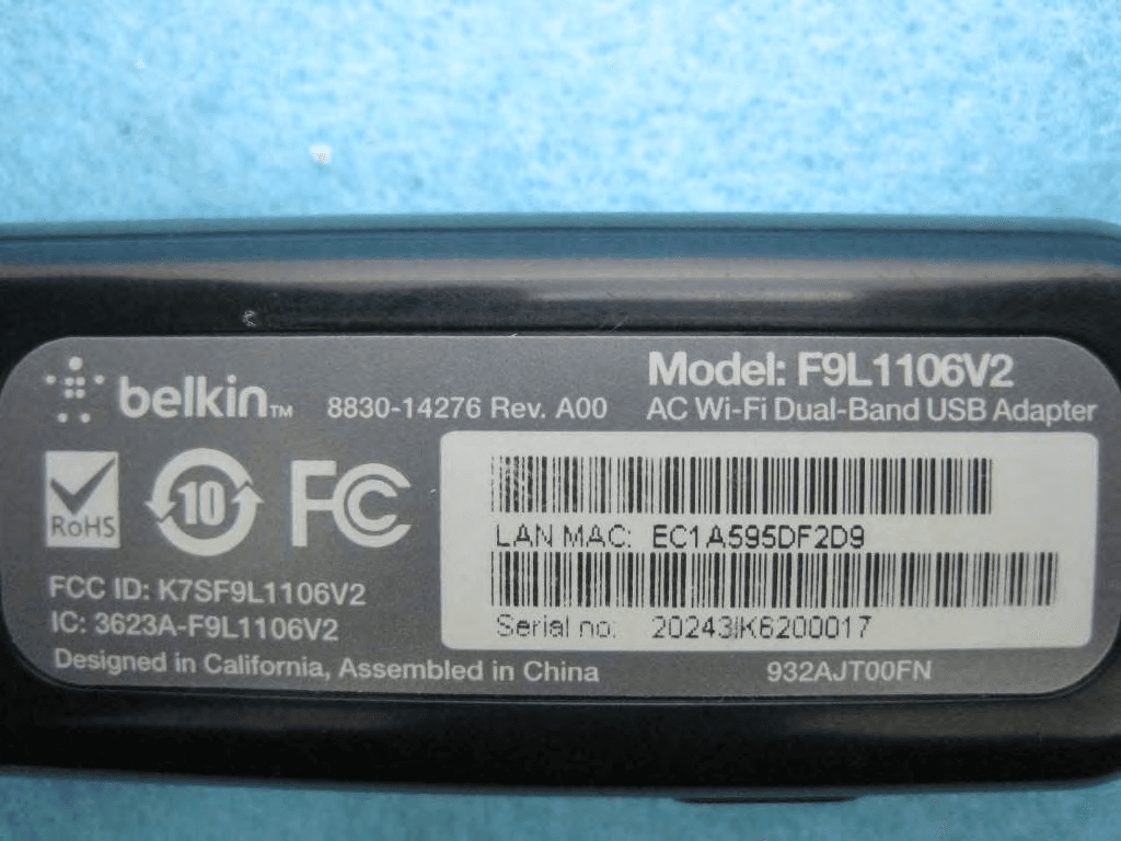 AC Wi-Fi Dual-Band USB Adapter - FCC ID K7SF9L1106V2 - Belkin International, Inc. (3)