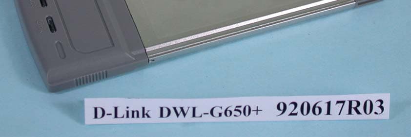 Wireless Card bus Adapter - FCC ID KA2DWLG650PLUS - D-Link Corporation