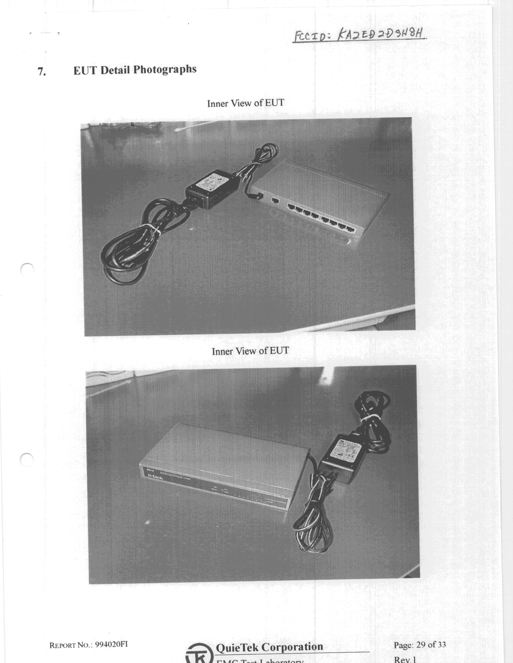 JBP - Part 15 Class B Computing Device Peripheral - FCC ID KA2ED2DSH8H - D-Link Corporation