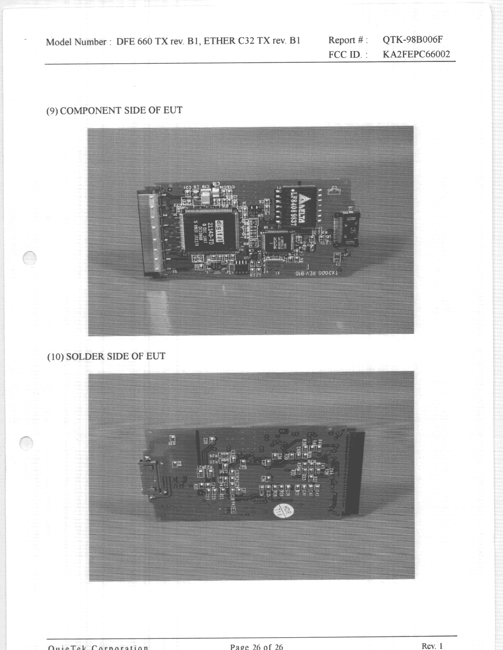 Fast Ethernet Card - FCC ID KA2FEPC66002 - D-Link Corporation (1)