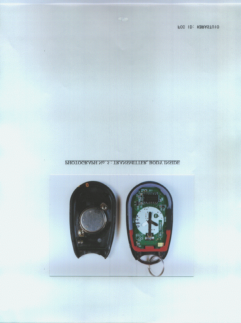 Keyless Entry System for Cars - FCC ID KBRASTU10 - Marelli Corporation
