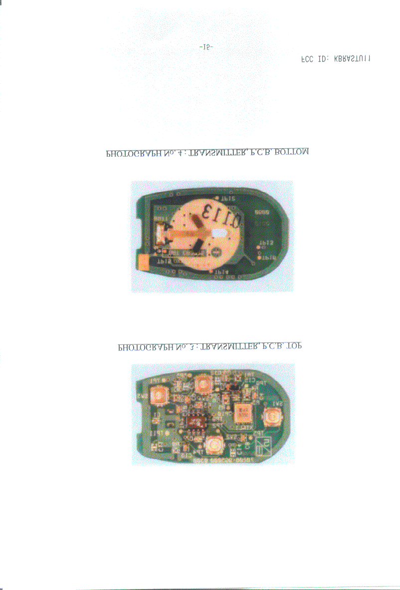 Keyless Entry System for Cars - FCC ID KBRASTU11 - Marelli Corporation
