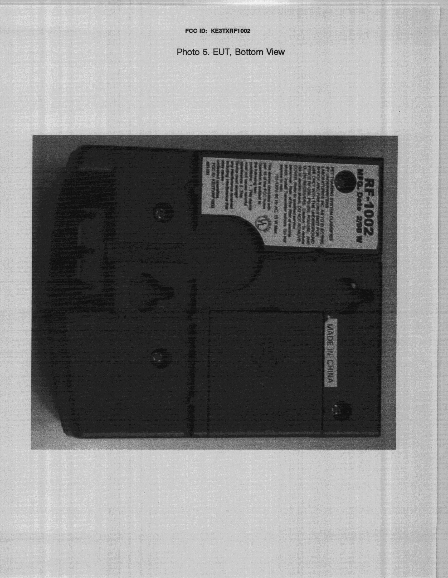 Dog Fence Transmitter - FCC ID KE3TXRF1002 - Radio Systems Corp (5)