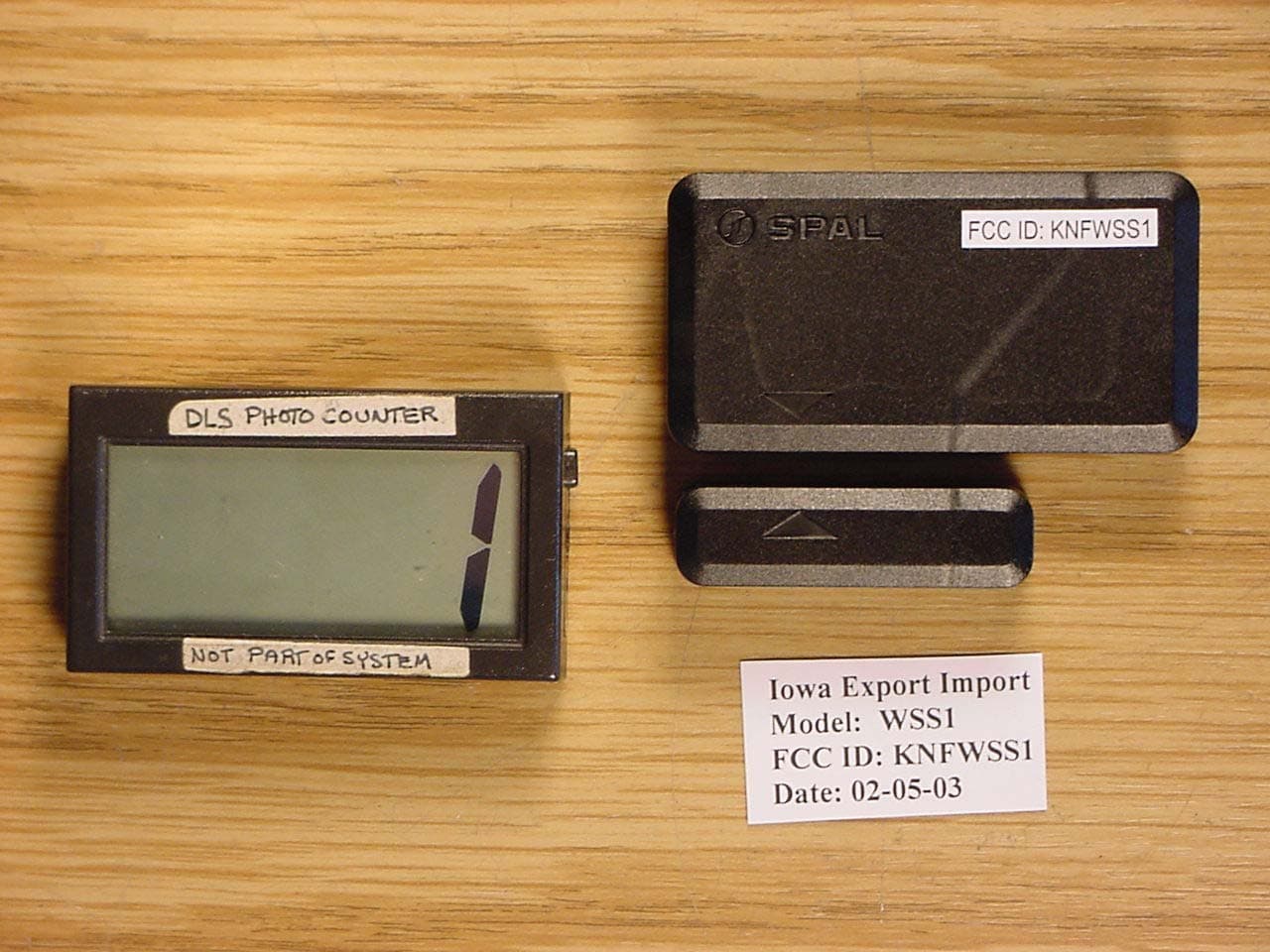 Wireless Magnetic Sensor - FCC ID KNFWSS1 - SPAL USA