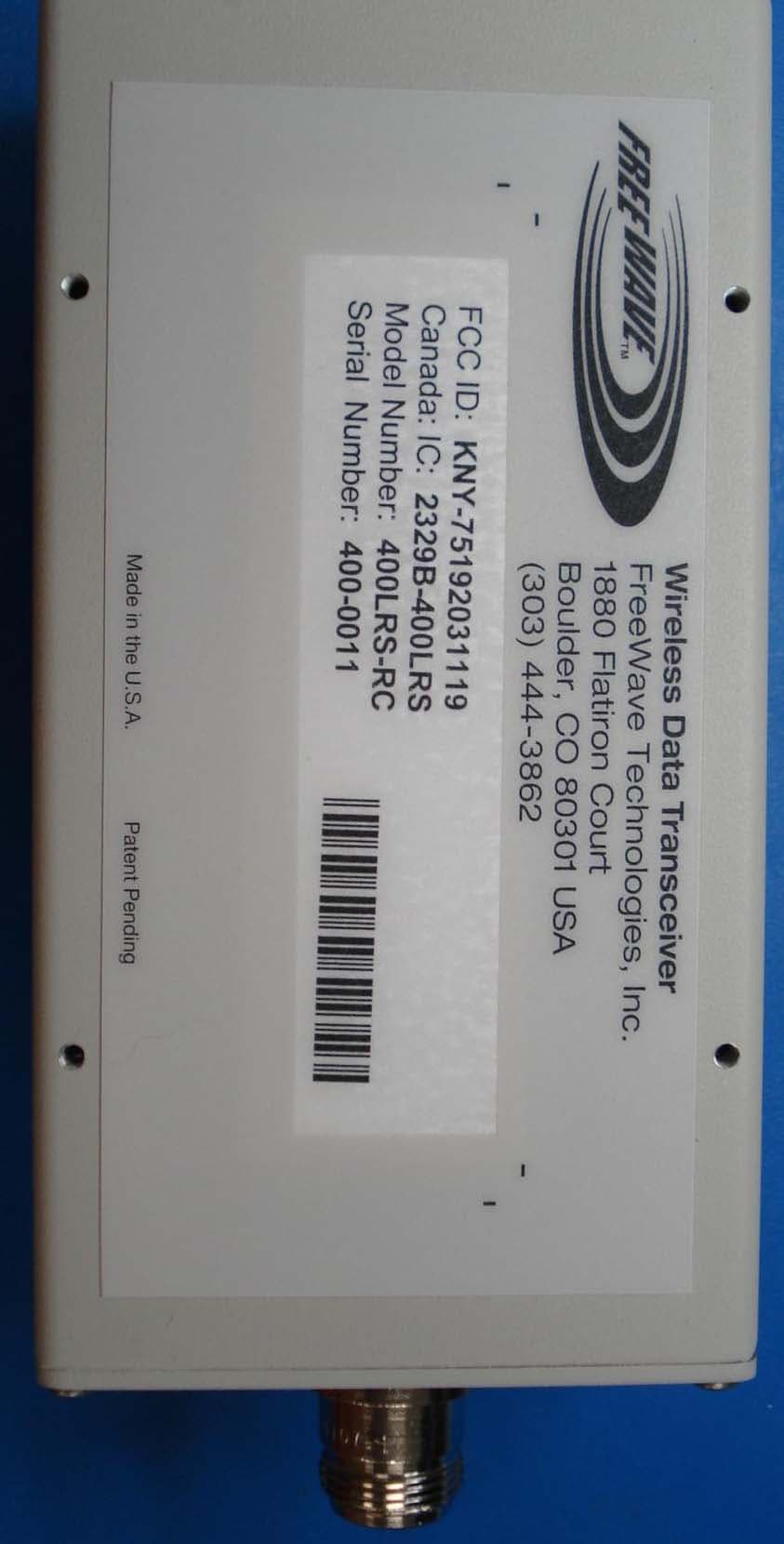 Wireless Data Transceiver - FCC ID KNY-75192031119 - FreeWave Technologies Inc. (2)