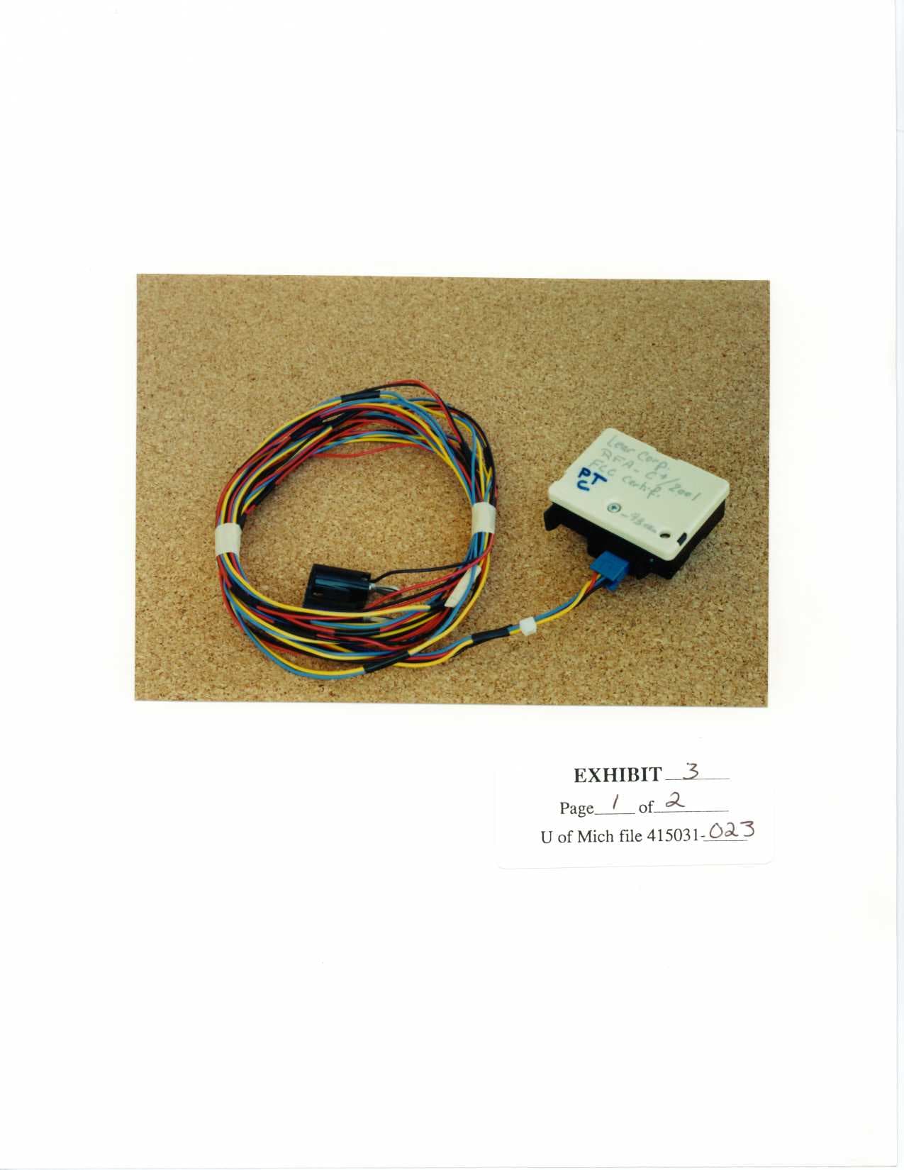 Car Security RX - FCC ID KOBLEAR1CR - Lear Corporation