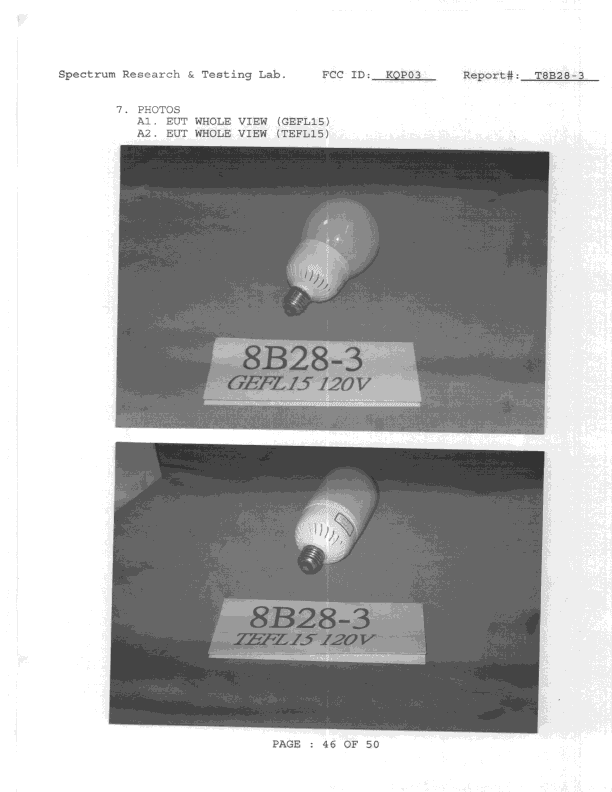 RF Light - FCC ID KQP03 - Chuan Shih Industrial Co Ltd