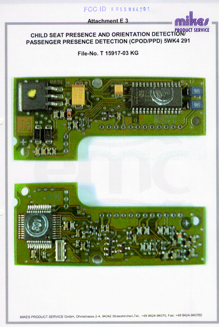 Child Seat Presence and Orientation Detection/Pass - FCC ID KR55WK4291 - Continental Automotive Technologies GmbH (3)