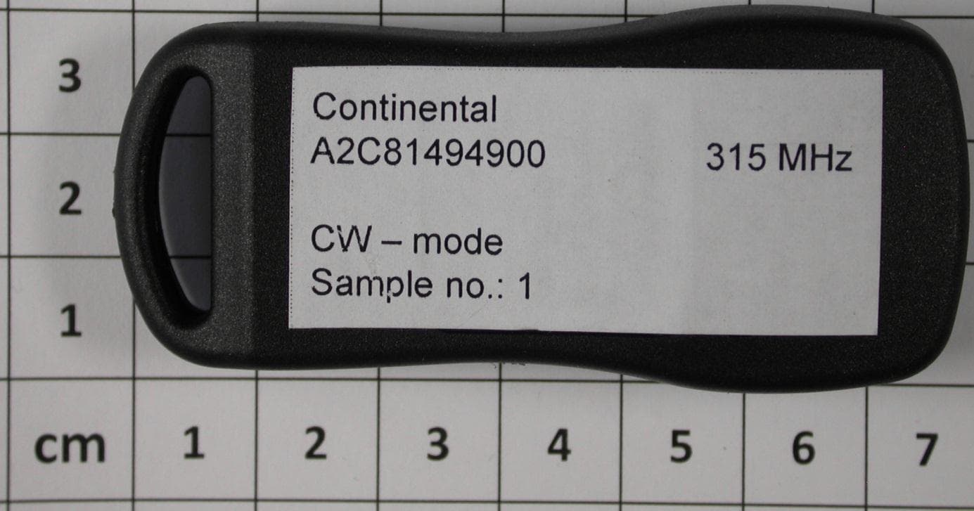Radio Frequency Transmitter for RKE - FCC ID KR5A2C81494900 - Continental Automotive Technologies GmbH (1)