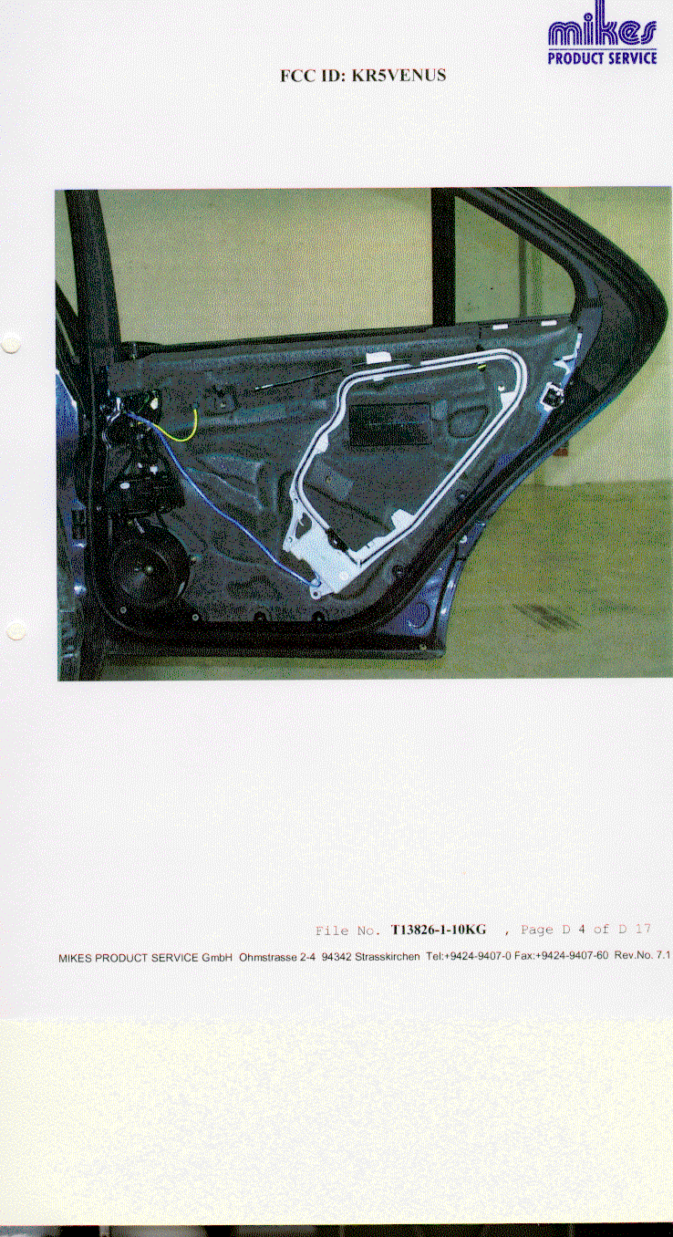 Immobilizer System - FCC ID KR5VENUS - Continental Automotive Technologies GmbH (4)
