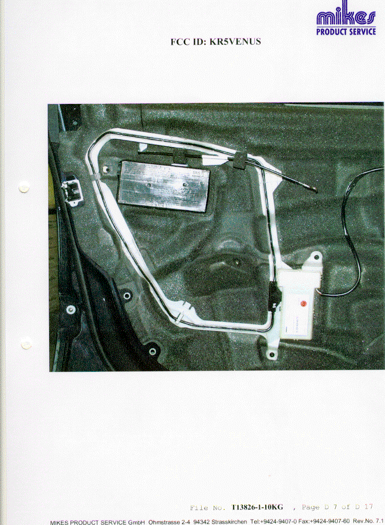 Immobilizer System - FCC ID KR5VENUS - Continental Automotive Technologies GmbH (5)