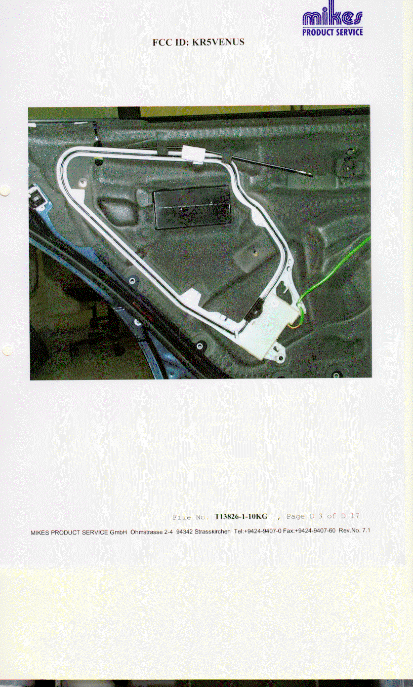 Immobilizer System - FCC ID KR5VENUS - Continental Automotive Technologies GmbH (1)