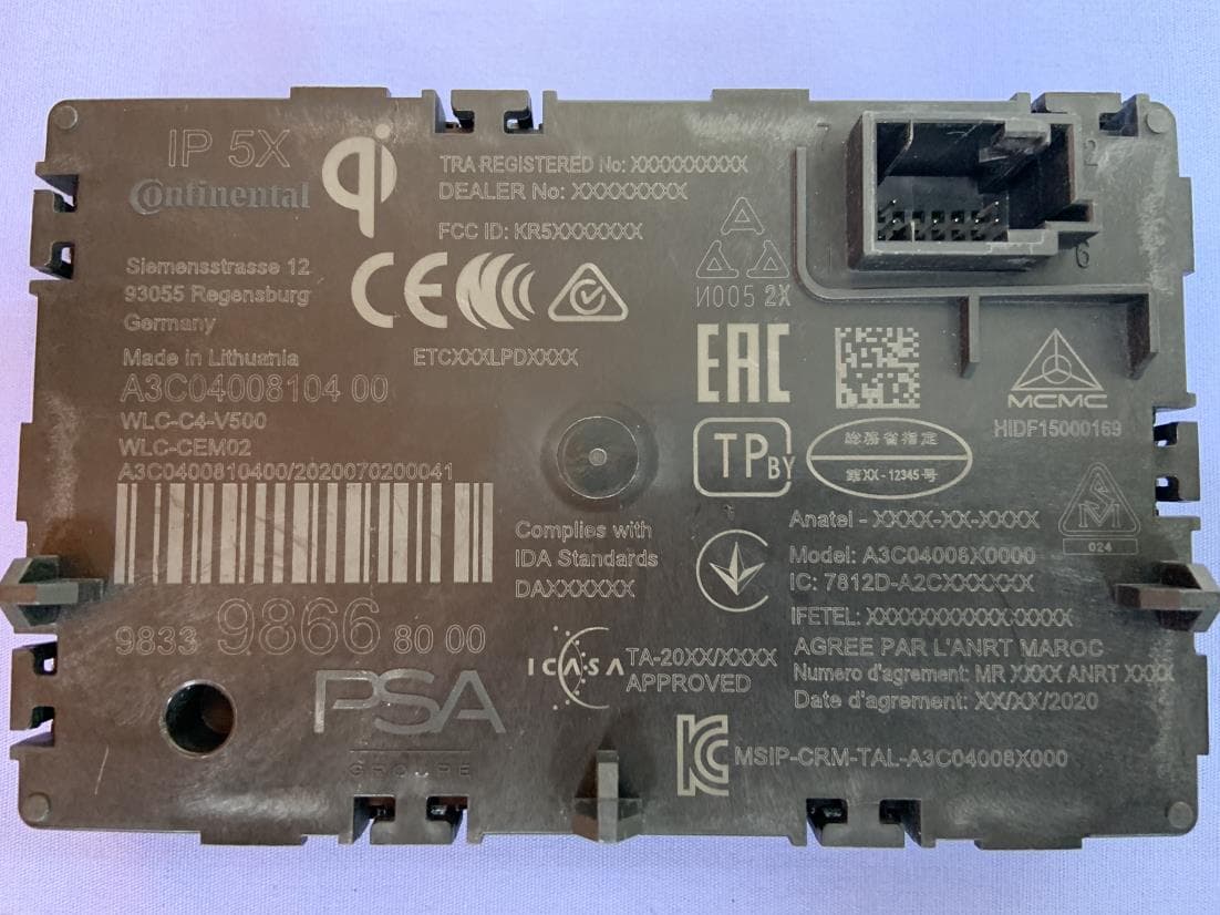 Wireless Power Charger - FCC ID KR5WLC-CEM02 - Continental Automotive Technologies GmbH (4)