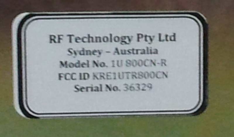UHF BASE STATION - FCC ID KRE1UTR800CN - RF Technology Pty Ltd (2)