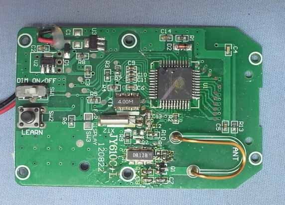 Ceiling Fan Remote Controller (Transmitter) - FCC ID KUJCE10203 - Chungear Industrial Co Ltd