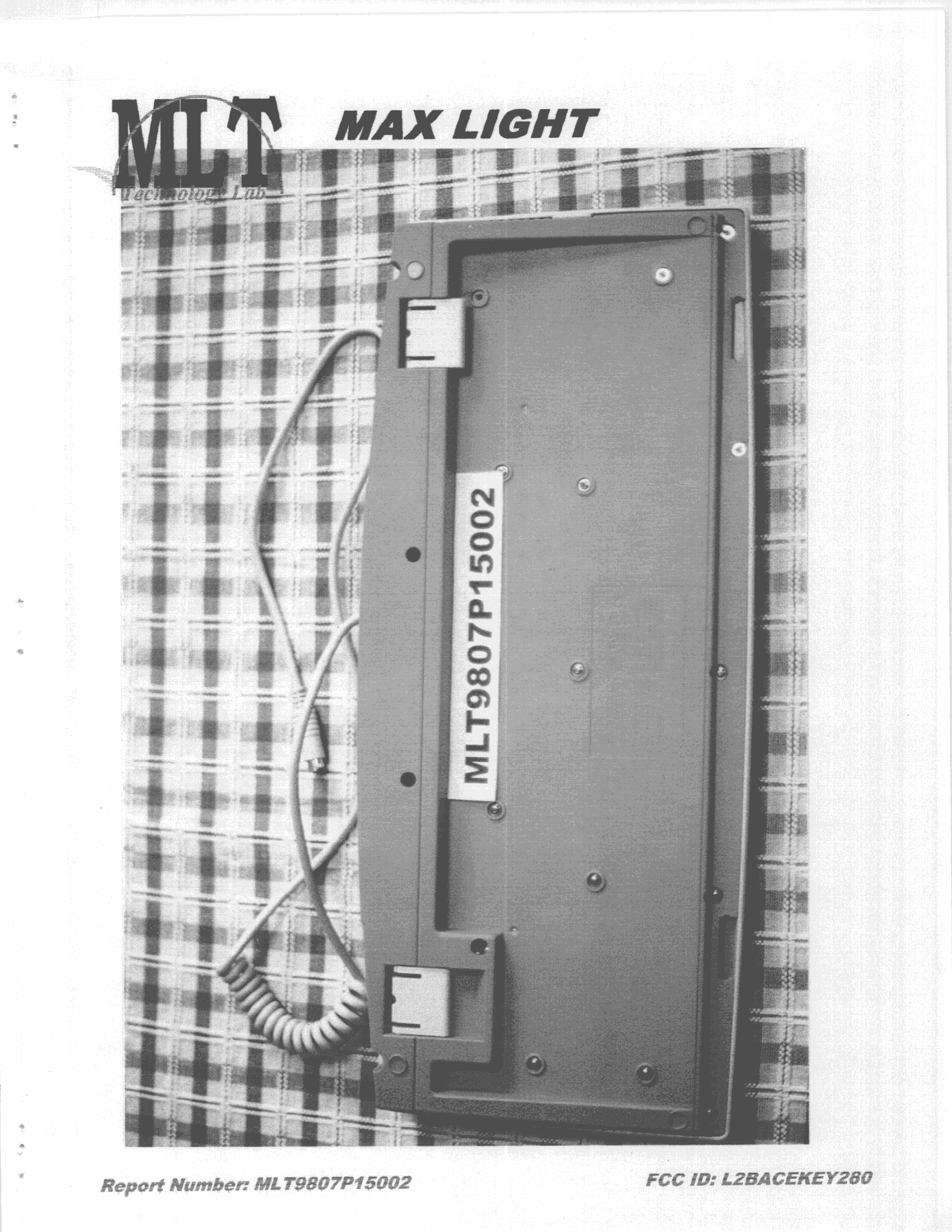 JBP - Part 15 Class B Computing Device Peripheral - FCC ID L2BACEKEY280 - Solid Year Co Ltd